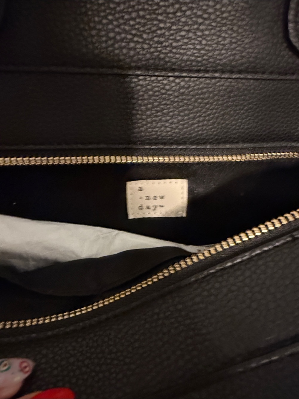 a new day Black Textured Tote with Gold Accents - Picture 3 of 4